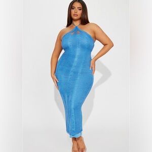 Plus Size Halter Crochet Dress